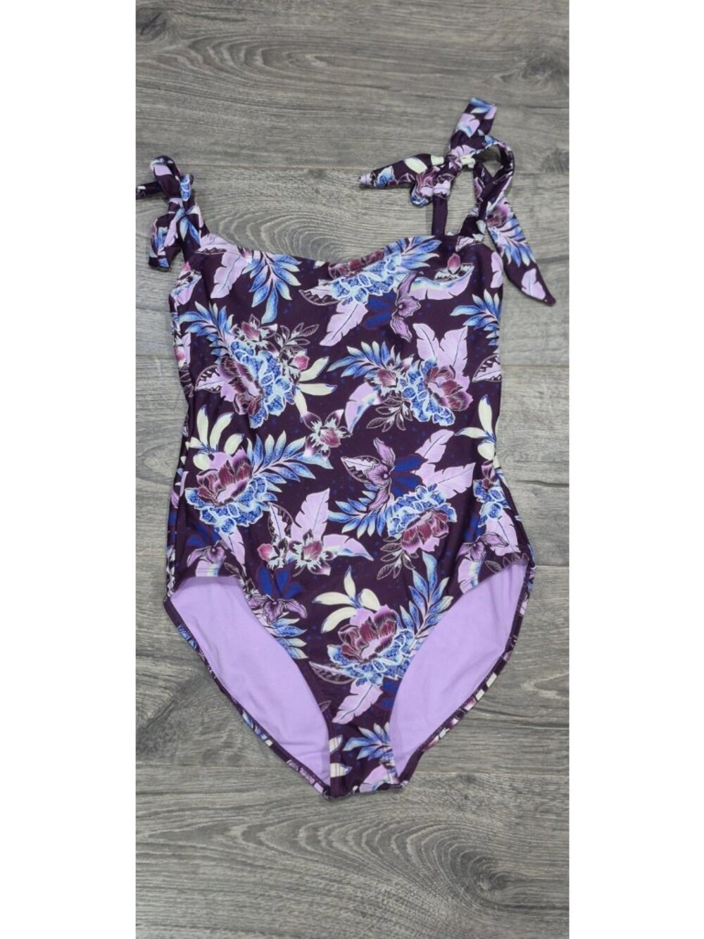 Decree Floral Print One-Piece Swimsuit Bathingsuit Women's Size Medium